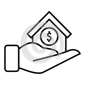 House finance support buy icon outline vector. Collateral credit