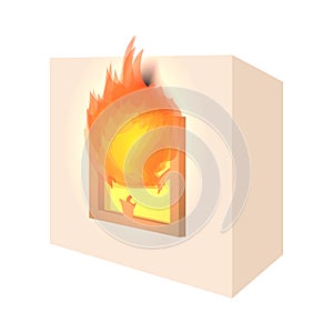 House fire cartoon icon