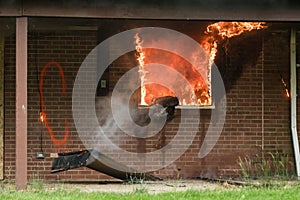 House fire with fire department training