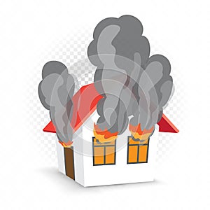 House in fire vector illustration