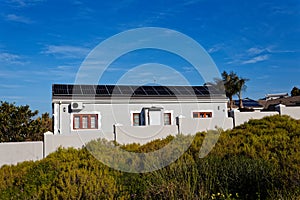 A house fitted with solar panels in Worcester, Western Cape, South Africa