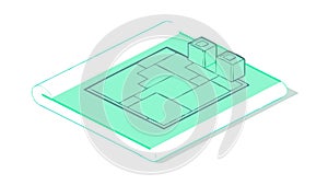 House Floor Plan Blueprint, Interior Design Isometric Layout, vector design Generative AI