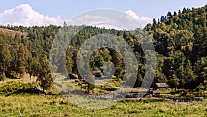 House in the forest among the mountains of Bashkiria