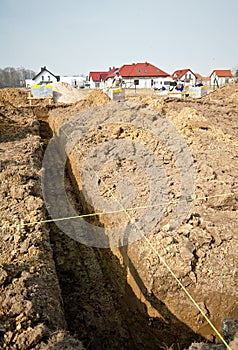 House foundation trench