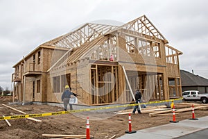 House frame under construction
