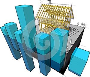 House framework and business diagram