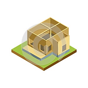 House framework isometric 3D icon