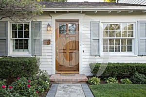 House front with door and window