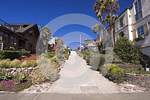 House front of the manhattan beach in california