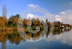 House in front of a river