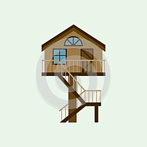 House front view vector illustration building architecture home construction estate residential property roof apartment