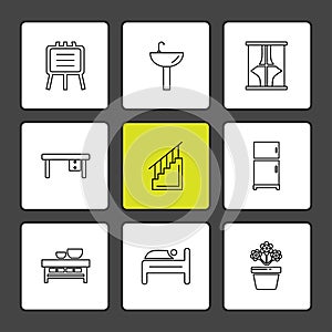 house , furniture , household items , home items , eps icons set