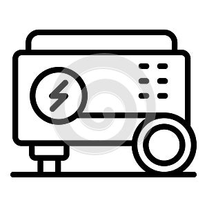 House generator icon outline vector. Power engine