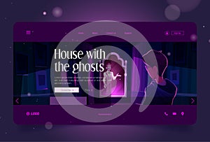 House with the ghost landing page with scary spook