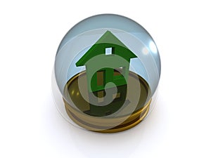 House in glass paperweight photo