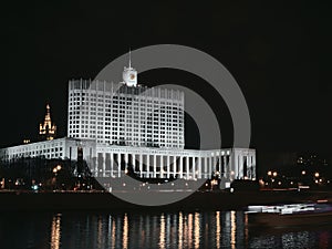 The House of the Government of the Russian Federation in the night.Moscow,Russia