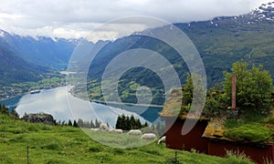 View to Olden and Nordfjord from Raksseter photo