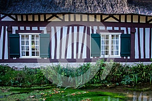 House with half-timbers in Normandy, France