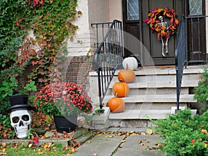 House with Halloween decorations