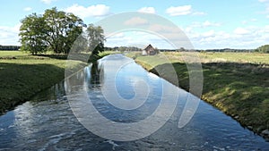 House on Havel river canal in Brandenburg Germany.