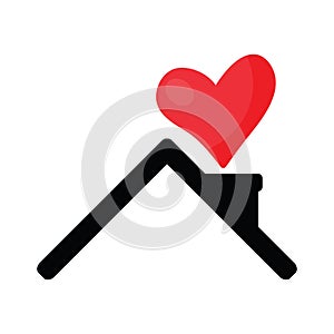 House with heart icon. Home love icon. Family happiness icon