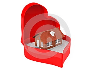 House in a Heart valentine box