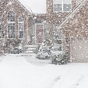 House in a heavy snowfall