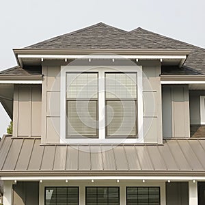 House Home Brown Exterior Front Elevation Roof Peaks Gable Details photo