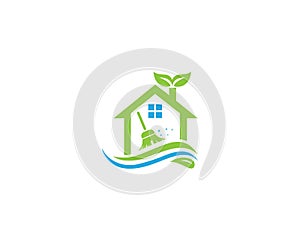 House or Home Cleaning Service Logo