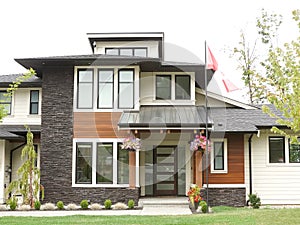 House Home Exterior Elevation Rockwork Roof Details