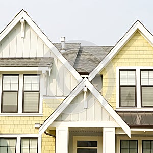 House Home Exterior Front Elevation Roof Peaks Gable Details photo