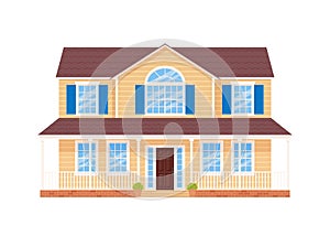 House, home facade. Vector illustration in flat design.