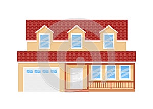 House, home facade. Vector illustration in flat design.