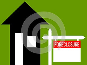House home and Foreclosure sign