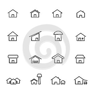 House and home icon set vector. Living construction and symbol c