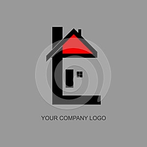 House, home, real estate logo letter l