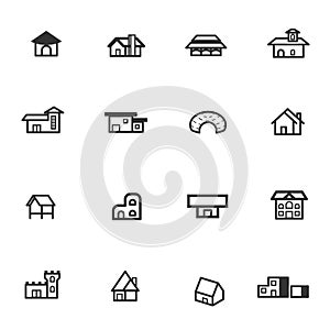 House home residential icon set vector