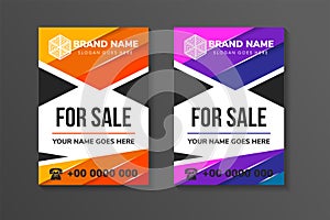 House or home for sale sign on vector website headers