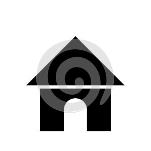 House home symbol flat black icon vector illustration