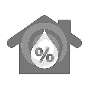 House and humidity percent vector icon