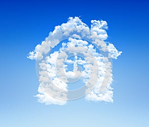 House icon cloud sky