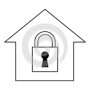 The house icon has a master key lock in the middle