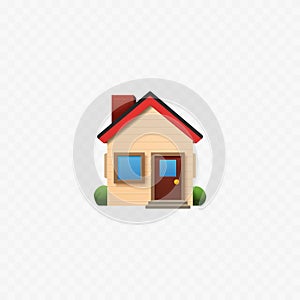 House icon. Home. Cute house building