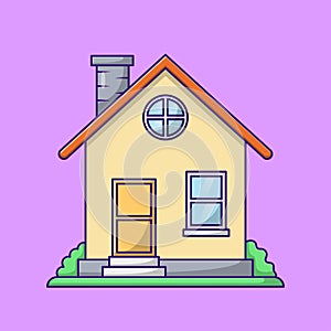 House Icon Illustration. Home Vector. Flat Cartoon Style Suitable for Web Landing Page, Banner, Flyer, Sticker, Wallpaper,