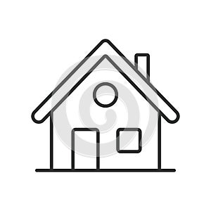 House icon line design. Home, residence, property, real estate, abode, living space vector illustration. House editable