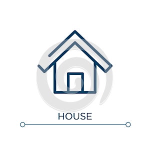 House icon. Linear vector illustration. Outline house icon vector. Thin line symbol for use on web and mobile apps, logo, print