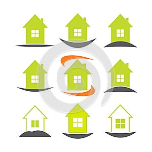 House icon set. Real estate logo template