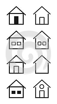 House Icon Set Vector Sign In White Background