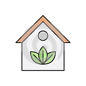 House vector flat color icon