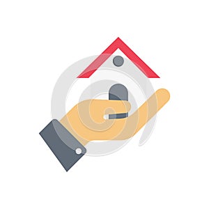 House vector flat color icon
